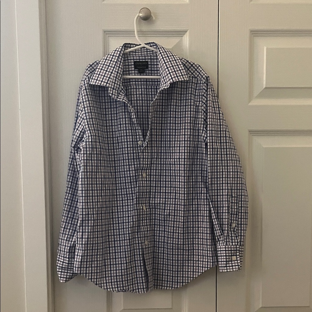 Crewcuts Blue and White Checkered Button Down Shirt